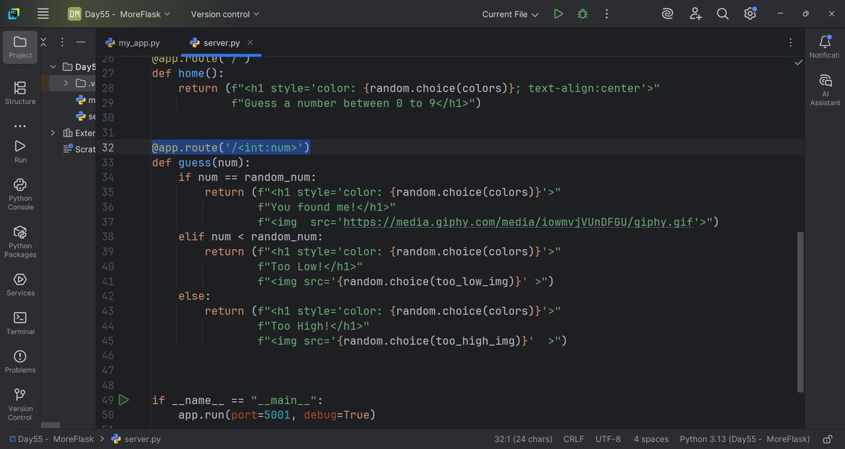 hpatil_'s tweet photo. #Sec55 of 
#PythonProBootcamp

📍📍📍
HTML &amp; URL Parsing in #flask
- more about decorators 
- types of converters
- rendering html ele with flask

🔨🛠️🛠️
Built Higher Lower Game 

#100daysofpython
#udemy #webdev https://t.co/PT4ZZJiA94