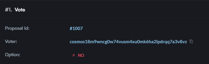 We believe in CosmWasm and the permissionless ethos of Web3. 

@Cosmos  Hub is navigating bold, strategic shifts with ICL, aiming beyond smart contracts toward a more resilient, future-proof ecosystem. 

Our vote on #1007 reflects this vision and commitment.