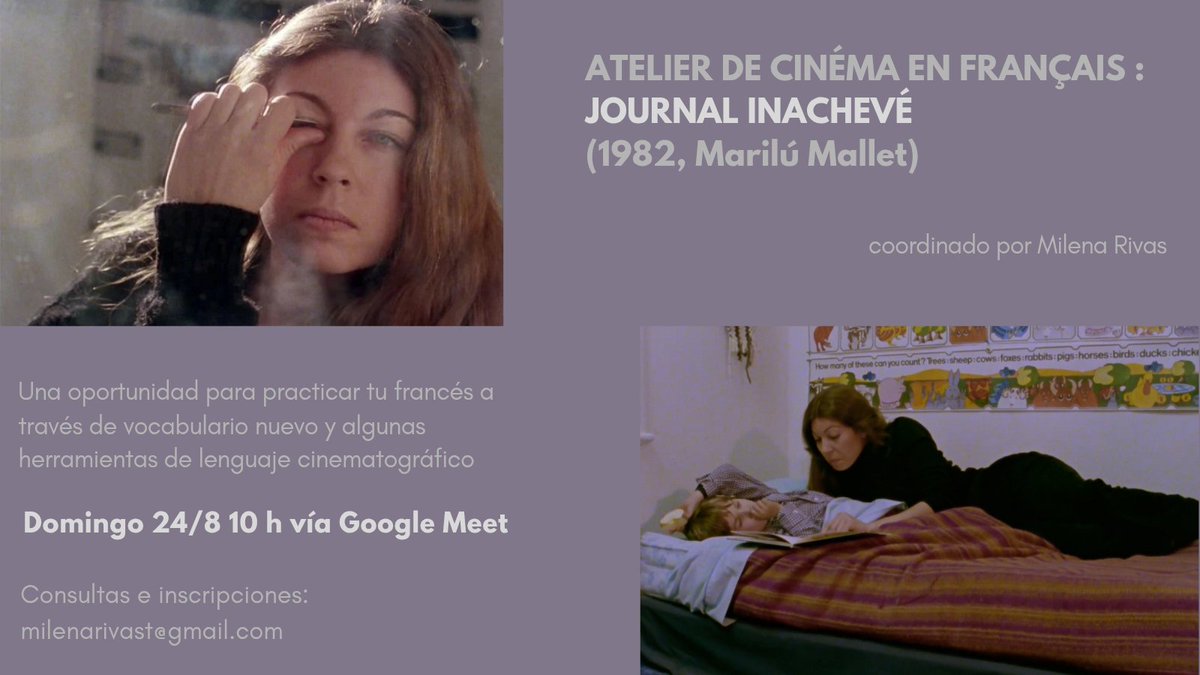 En la próxima edición del atelier de cinéma vamos a hablar de la casa como diario íntimo y otras topografías de lo viviente a partir de "Journal inachevé", una película de Marilú Mallet que vuelve a mí cada vez con más fuerza. Me encantaría que se sumen 🏠