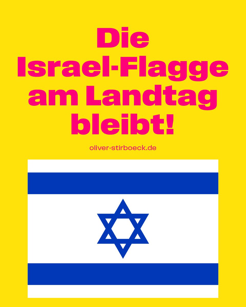 Die Linke in Hessen und andere Israel-Hasser wollen die Flagge vor dem Landtag einrollen. Unsere Solidarität mit Israel bleibt. Wenn die Hamas heute die Waffen niederlegt, gibt es morgen blühenden Handel. Wenn Israel die Waffen niederlegt gibt es kein Israel mehr.