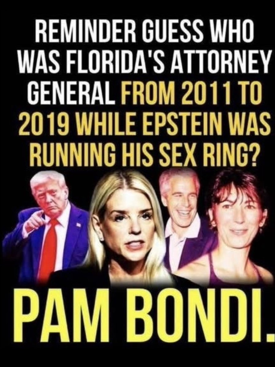 <a href="/AGPamBondi/">Attorney General Pamela Bondi</a> Whatever. Did you find the Epstein files on your desk yet?