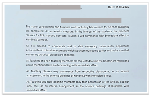 Save_CUGScience's tweet photo. Despite repeated appeals CUG ignores ground realities &amp; breaks promises made to students. Sending shifting notices with no blueprint shared till date. Forced relocation is disrupting research, causing stress &amp; hardship for PhD scholars. 
#CUG #StudentRights #IndependenceDay2025 https://t.co/alADJHsCoY