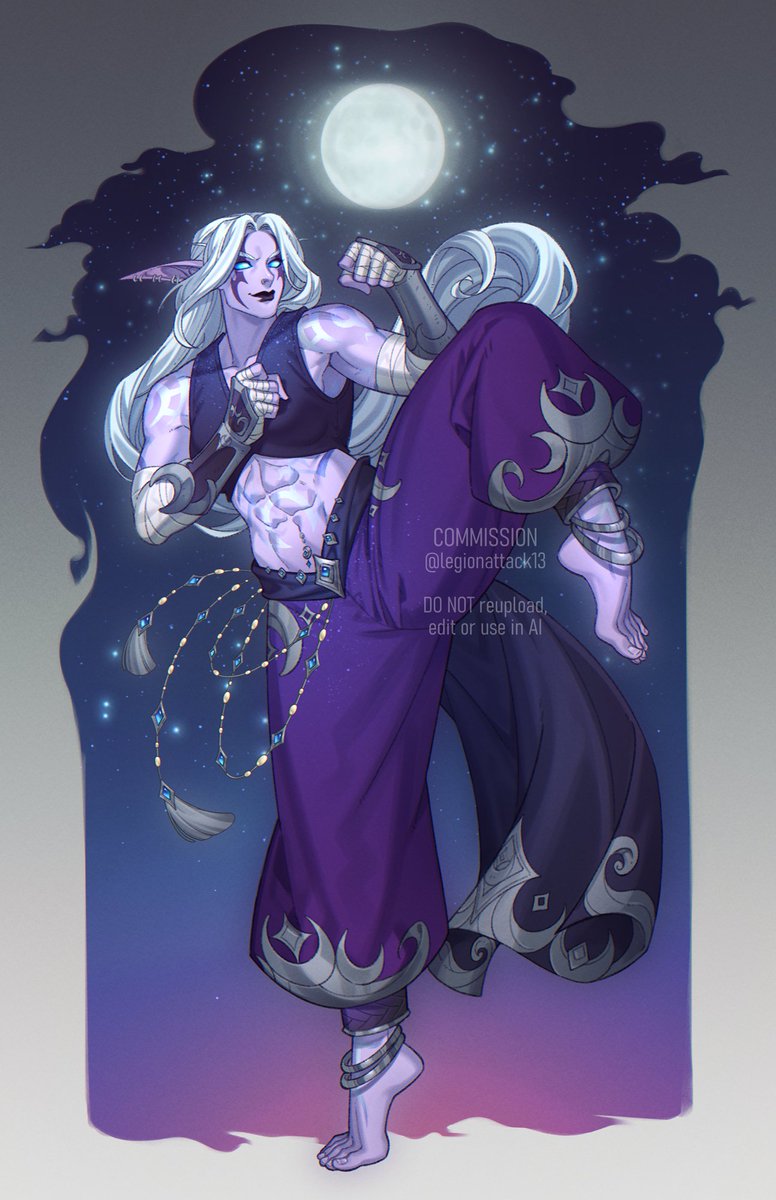 World of Warcraft kaldorei Aenzael Sablemoon for Rainbow Massacre 🌠
