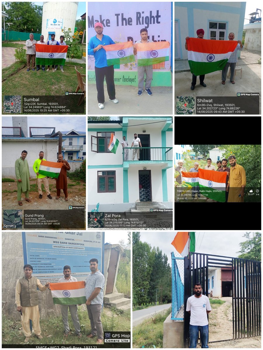 Independence Day Week( Aug 8-15) being celebrated with great enthusiasm across the district, highlighting the spirit of unity, patriotism, and progress by adorning JJM infrastructure with the national flag. 🇮🇳 #HarGharSwachhata  #HarGharTiranga”