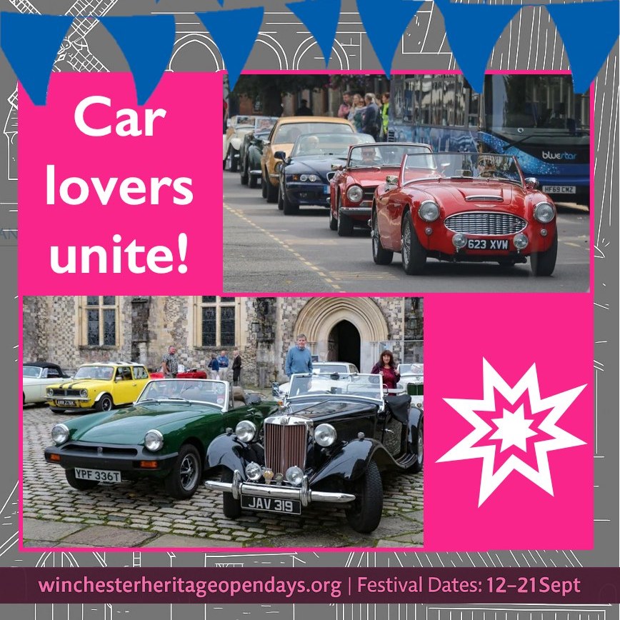 WinchesterHods's tweet photo. Car lovers, start your engines. Don’t miss TWO fantastic events celebrating classic and sports car heritage, courtesy of the Winchester MG Owners' Club:

🛞 Classic &amp; Sports Car Display
🚘 Classic &amp; Sports Car Parade

👉 Details for both events are on our website (link in bio) https://t.co/ue2hxWVAfl