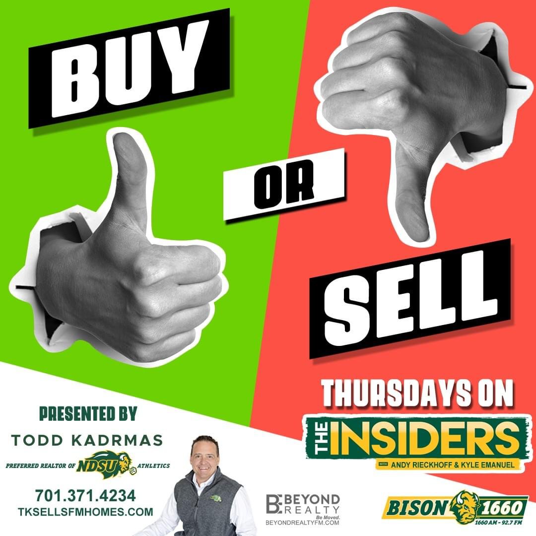 Bison 1660 (@bison1660) on Twitter photo Buy or Sell on The Insiders presented by <a href="/tksellsfmhomes/">Todd Kadrmas</a> 👍👎
-NDSU Football records in jeopardy?
-Falcons, Chargers, Raiders playoff chances
-Penn State prospects
-Will JJ McCarthy have a more productive season than Drake Maye?
-More
LISTEN:
spreaker.com/episode/buy-or… Buy or Sell on The Insiders presented by <a href="/tksellsfmhomes/">Todd Kadrmas</a> 👍👎
-NDSU Football records in jeopardy?
-Falcons, Chargers, Raiders playoff chances
-Penn State prospects
-Will JJ McCarthy have a more productive season than Drake Maye?
-More
LISTEN:
spreaker.com/episode/buy-or…