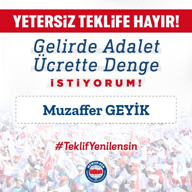 #TeklifYenilensin