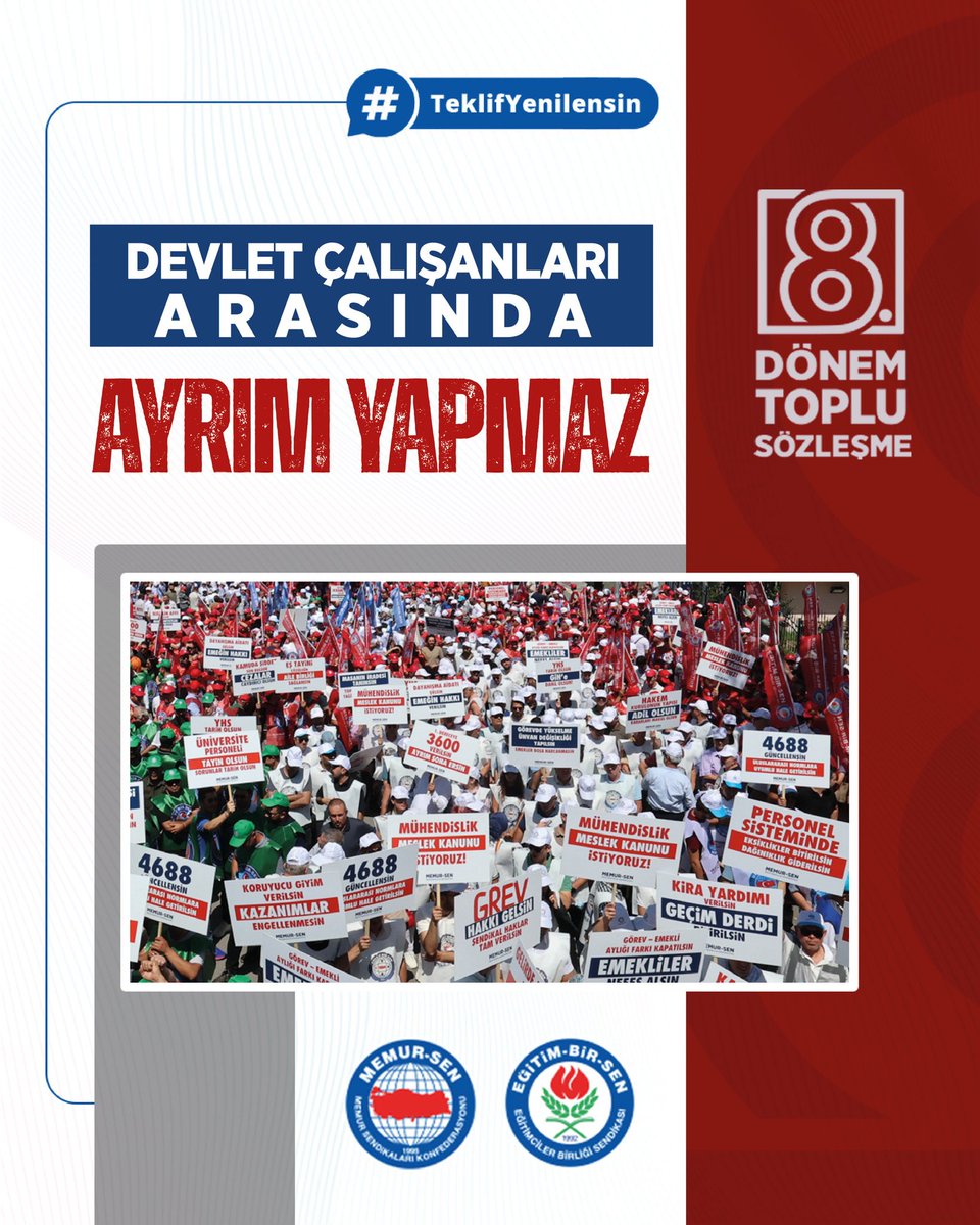 Eğitim ve bilim hizmet kolu çalışanlarının sesi duyulsun 

#TeklifYenilensin