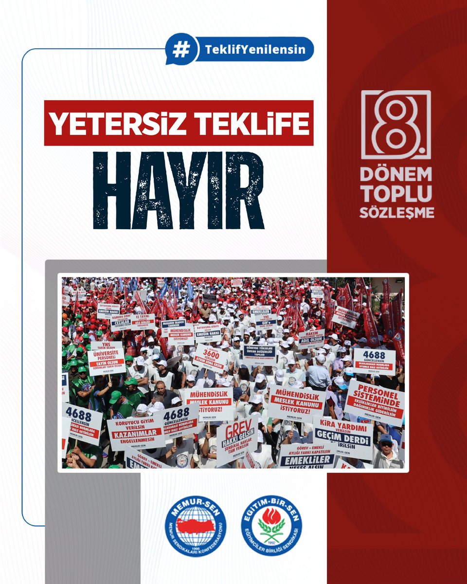 Eğitim ve bilim hizmet kolu çalışanlarının sesi duyulsun 

#TeklifYenilensin