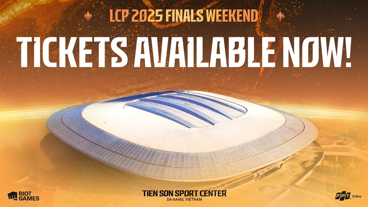 lolpacificen's tweet image. Your chance to secure seats for LCP 2025 Finals Weekend!
riot.com/LCPFinalsWeeke…

2-day passes go on sale before 1-day passes, giving you the ultimate Finals Weekend experience.

Lock in your spot early and be part of history in the making with the first LCP Finals Weekend 🎟🔥…
