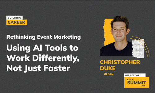 Join us August 28 at 11:00 AM CDT for CEMA Connects Digital Learning: Rethink Your Event Strategy with AI with Chris Duke — one of the most talked-about sessions from CEMA Summit 2025. …ngeventmarketingwithai.splashthat.com