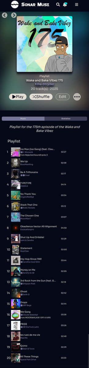 Kamikaze Monsutā (@killastryder) on Twitter photo This week's playlist consists of songs by
<a href="/b_mojaat/">boch</a>
<a href="/anXelsNFT/">ANXELS | #Believe</a> <a href="/k1ll3r_k/">Kill3r-K</a>
<a href="/claudesteezkat/">sheloveclaude</a>
<a href="/XRPLemi/">Lemi 🌊</a>
<a href="/janshafn/">Jansha</a>
<a href="/SwilkG/">Swilk G</a>
<a href="/SpaceParkDrive/">Space Park Drive</a>
<a href="/RootCee/">RootCee</a>
<a href="/MoonManT/">MoonManT</a>
<a href="/CryptoRed3ye/">🌬💨𓂀🏴☠️ | 🪝</a>
<a href="/Eksel_ENT_/">Eksel ENT 💎</a>
<a href="/GiiipsonPoet/">🎙️Giiipson👑Poet✍🏿</a> <a href="/gooseparks/">🪿Goose Pärk 🪺</a>
<a href="/Excavationpro/">👷♂️🎶Excavationpro🧡🚧 ∫(Truth × Light)df</a>
<a href="/ekiserrepe/">Ekiserrepé {X}</a>
<a href="/RobbNickels/">Robb Nickels #IMU Founder Team🎤🫅🏿</a>
+ More This week's playlist consists of songs by
<a href="/b_mojaat/">boch</a>
<a href="/anXelsNFT/">ANXELS | #Believe</a> <a href="/k1ll3r_k/">Kill3r-K</a>
<a href="/claudesteezkat/">sheloveclaude</a>
<a href="/XRPLemi/">Lemi 🌊</a>
<a href="/janshafn/">Jansha</a>
<a href="/SwilkG/">Swilk G</a>
<a href="/SpaceParkDrive/">Space Park Drive</a>
<a href="/RootCee/">RootCee</a>
<a href="/MoonManT/">MoonManT</a>
<a href="/CryptoRed3ye/">🌬💨𓂀🏴☠️ | 🪝</a>
<a href="/Eksel_ENT_/">Eksel ENT 💎</a>
<a href="/GiiipsonPoet/">🎙️Giiipson👑Poet✍🏿</a> <a href="/gooseparks/">🪿Goose Pärk 🪺</a>
<a href="/Excavationpro/">👷♂️🎶Excavationpro🧡🚧 ∫(Truth × Light)df</a>
<a href="/ekiserrepe/">Ekiserrepé {X}</a>
<a href="/RobbNickels/">Robb Nickels #IMU Founder Team🎤🫅🏿</a>
+ More