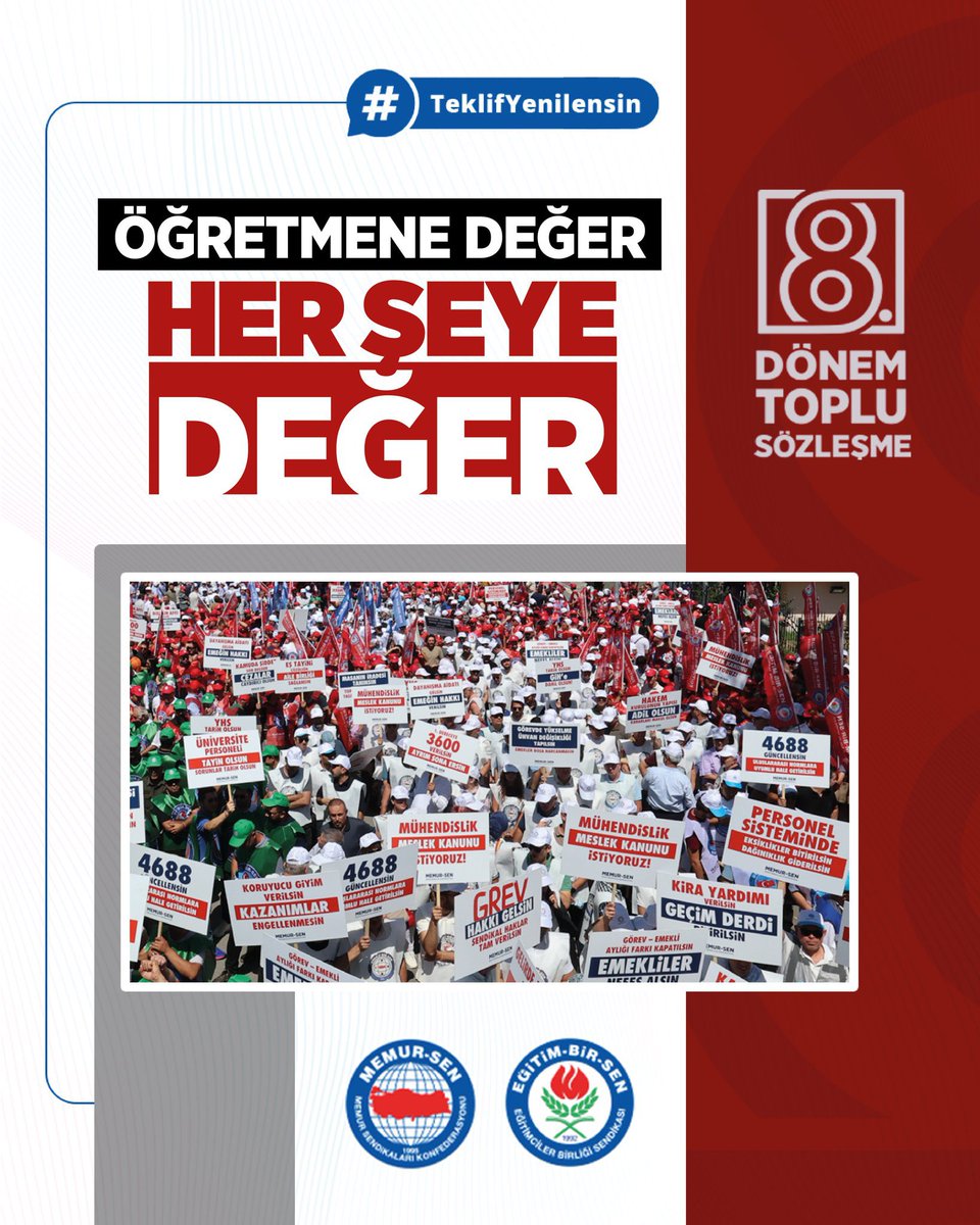 Eğitim ve bilim hizmet kolu çalışanlarının sesi duyulsun #TeklifYenilensin