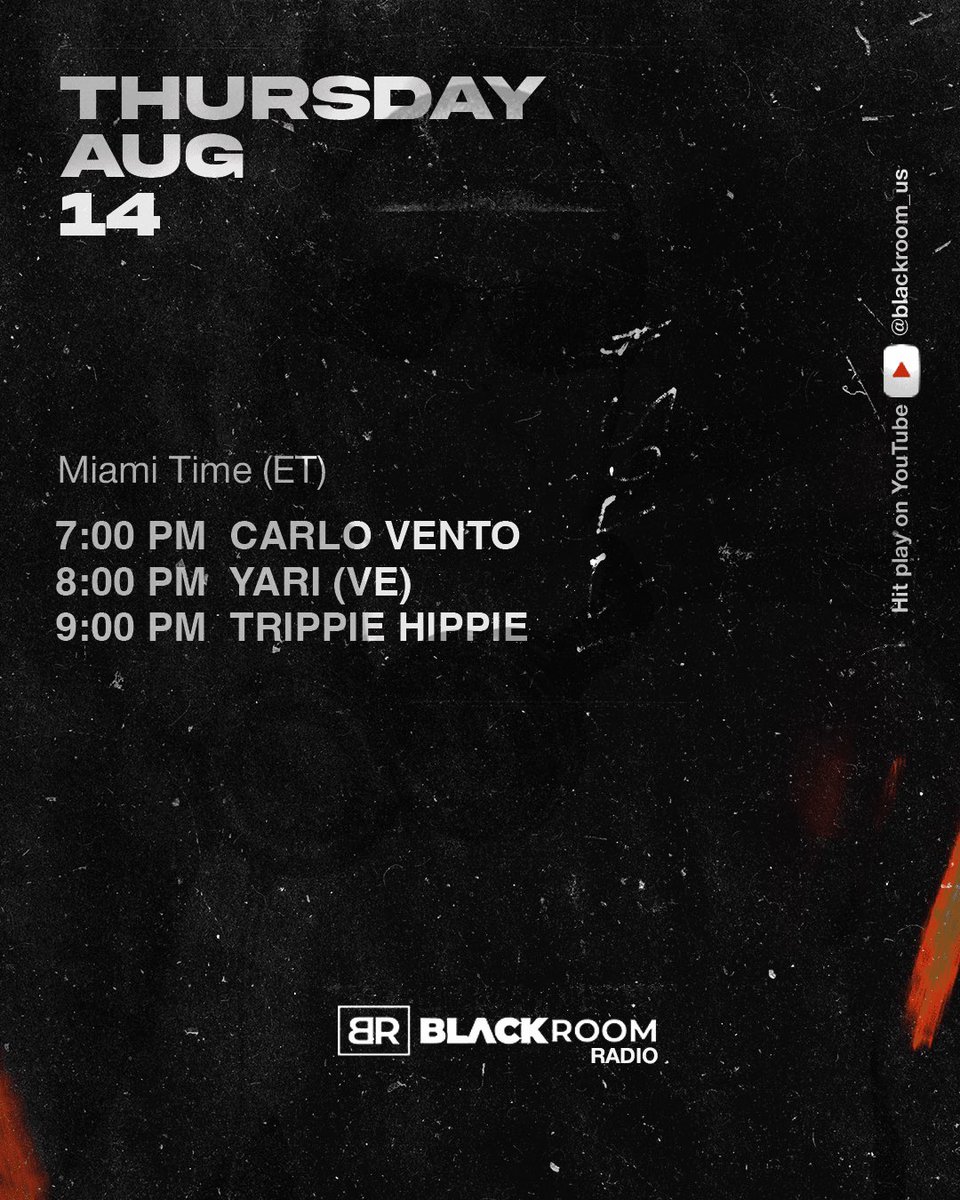 Taking over the airwaves tonight at 9PM with Black Room Radio 📡

Digging into my techno and hardgroove bag for this one, feel free to pull up to the studio, DM for the addy 📍