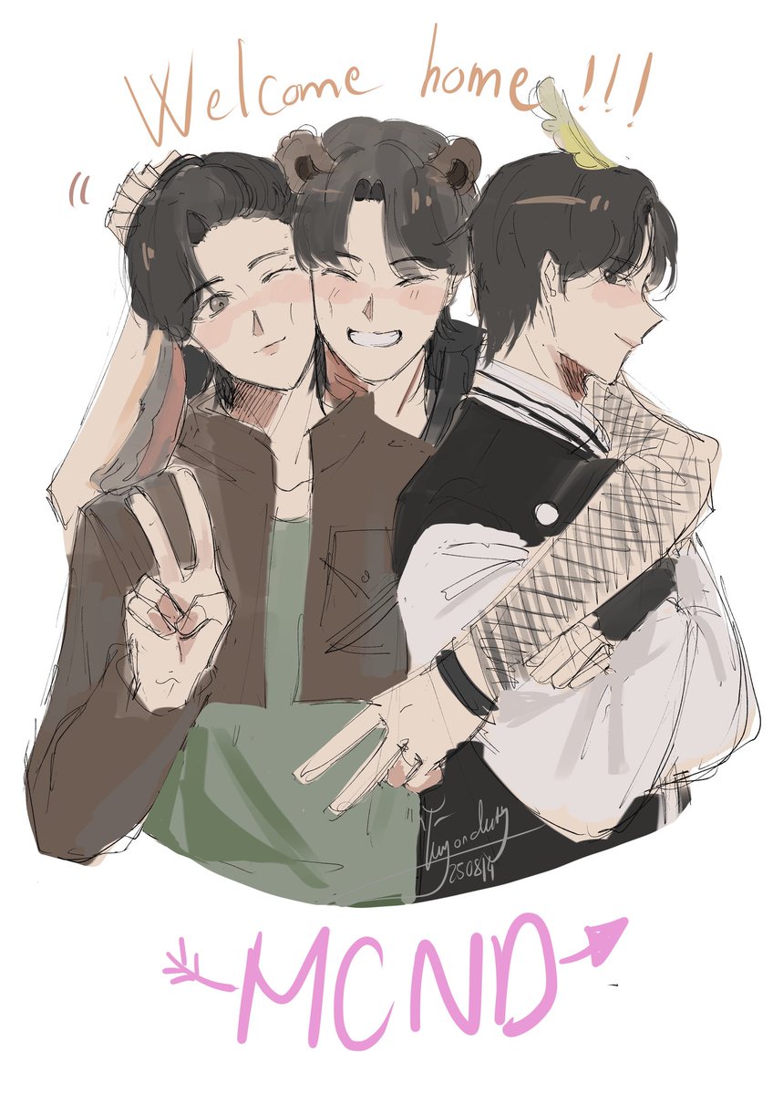 A small fanart for our Junhyuk, Minjae, and Huijun (the outfits are based on what they wore during their first mission). Gem is proud of you guys👊🏻🫶🏻
#MCND