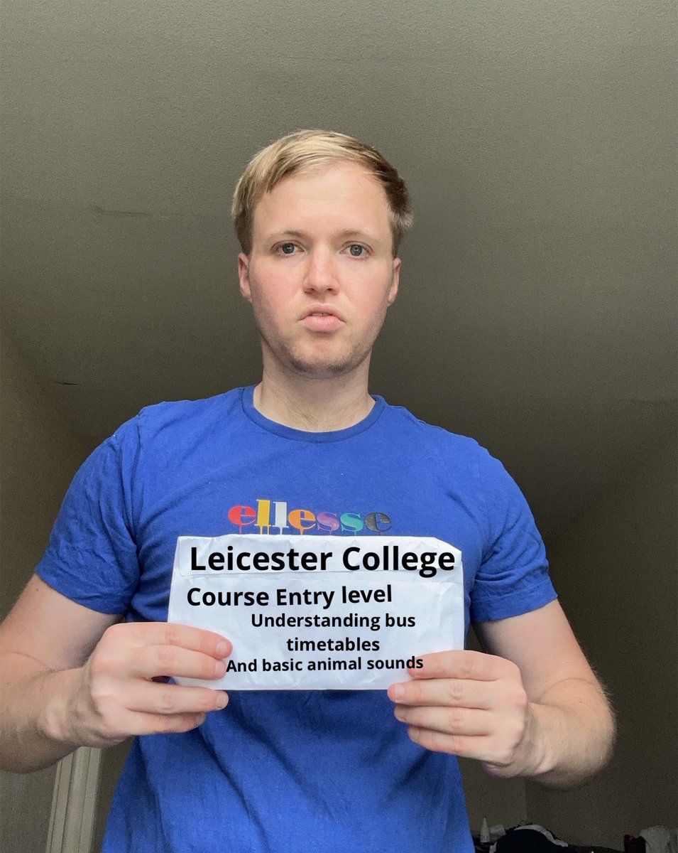 Results day - Congratulations to Daniel who passed his Entry level course in understanding bus timetables and basic animal sounds. 

He will now go on to do Level 1 in identifying keyboard alphabet and filling in forms with a pen or pencil
