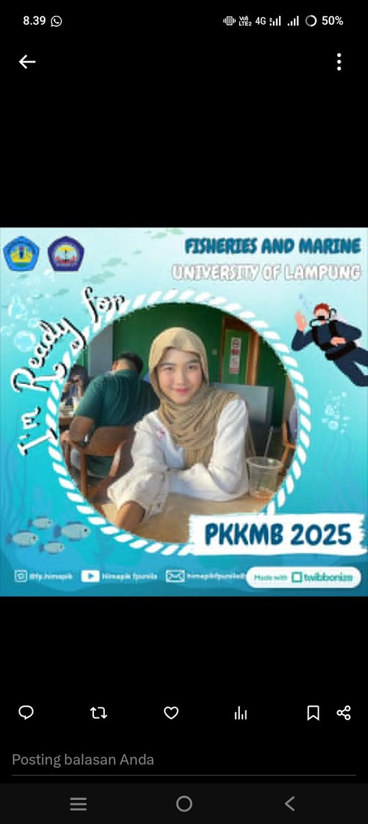 heyotamarins's tweet photo. FISHERIES AND MARINE UNIVERSITY OF LAMPUNG 

"one day or day one, you decide."

Tabik pun!

PERKENALKAN SAYA AULIA KEYSHA SALSABILLA DARI UNIVERSITAS LAMPUNG, FAKULTAS PERTANIAN JURUSAN PERIKANAN DAN KELAUTAN PROGRAM STUDI ILMU KELAUTAN https://t.co/cDAqKIxOEr