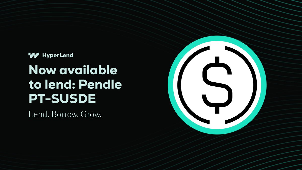 hyperlendx's tweet photo. NEW ASSET LISTING: PT-sUSDe by @pendle_fi

You can now borrow USDT0 and USDe against your PT-sUSDe and loop it up to 4x leverage.

Bank smarter, HyperLend. https://t.co/uWPpTmbM6s