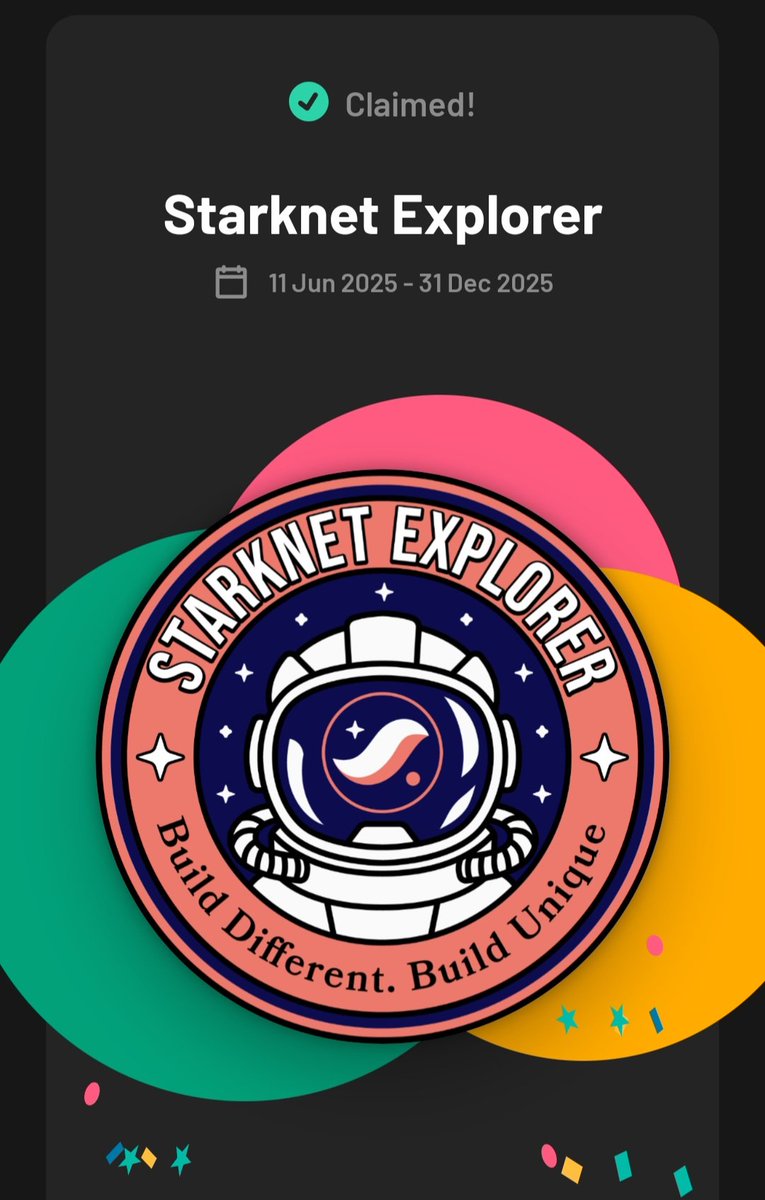 I claimed the Starknet Explorer SPOK (Starknet Proof of Kudos)