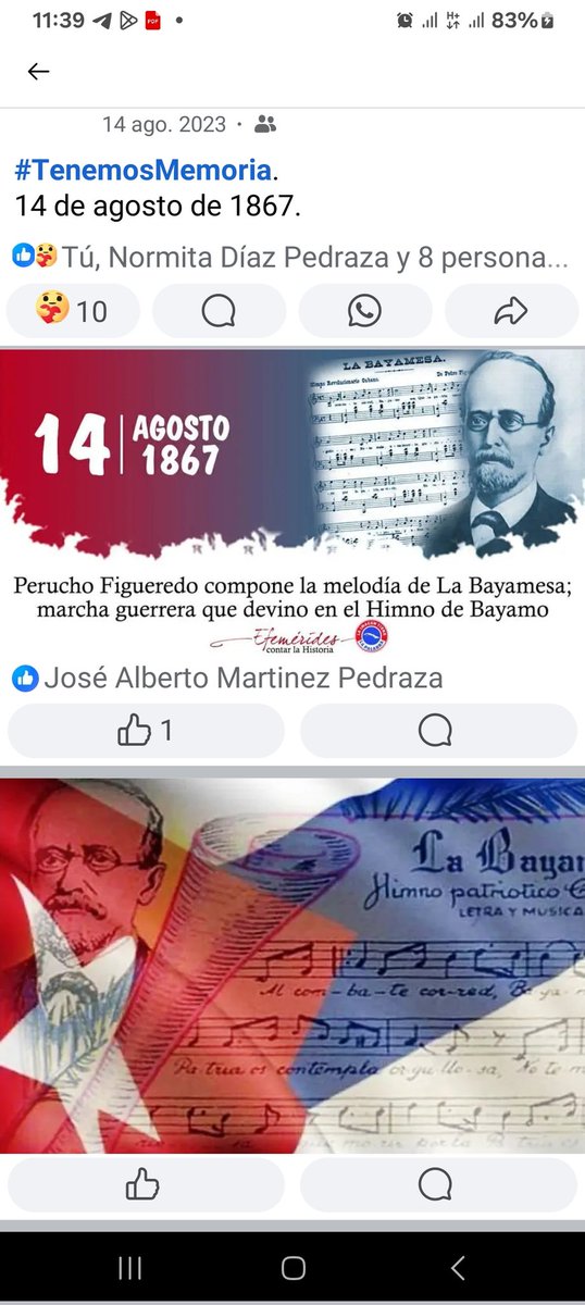 solcarcu's tweet photo. Una música que nos llega al alma; una letra que nos estremece, que entonamos con fuerza y emoción, que nos compromete; el que se ha escuchado con fuerza en múltiples escenarios; ese del que  nos sentimos orgullosos y nos recuerda que la Patria nos contempla orgullosa. #Cuba 🇨🇺💥 https://t.co/NvqvhBYFXq