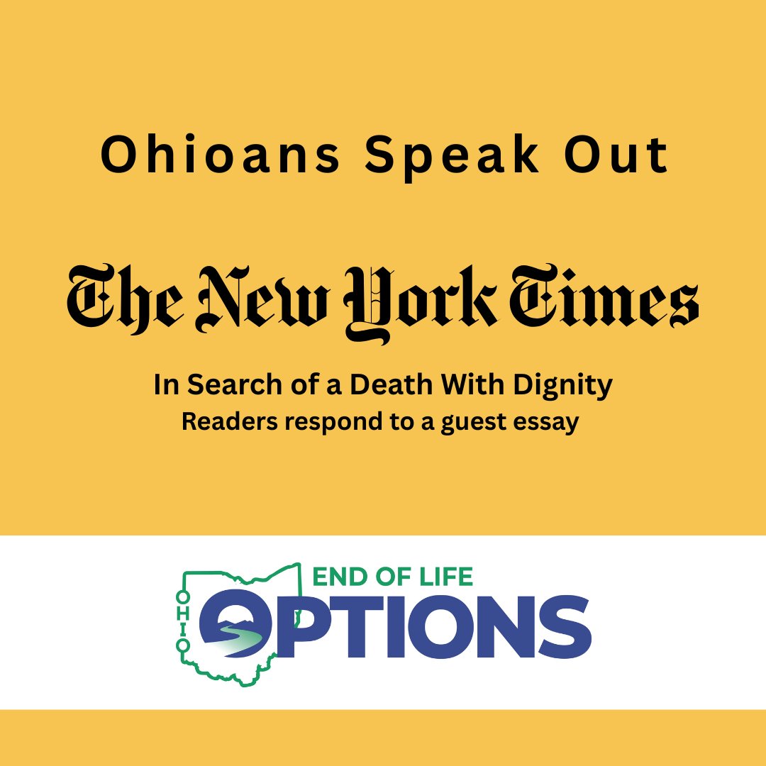 "I have rapidly advancing ALS. I’ve had a wonderful life, but I face a miserable death...I want to be allowed the option to end my life in the peaceful manner allowed by medical aid in dying.  - David Hollister, Chagrin Falls, Ohio

READ: api.neonemails.com/emails/content…