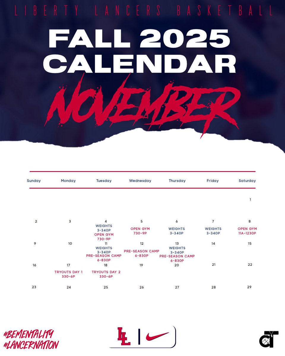 Fall 2025 Schedule is Set‼️

#BeMentality | #LancerNation