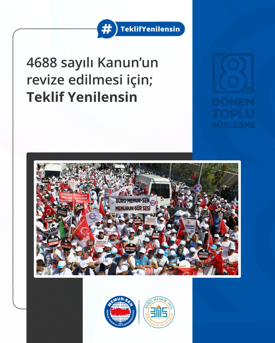 4688 sayılı Kanun’un revize edilmesi için; #TeklifYenilensin