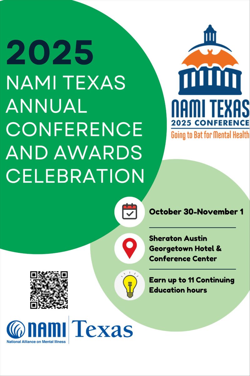 NAMI El Paso (@namielpaso) on Twitter photo Join us in Georgetown this fall for the 2025 NAMI Texas Annual Conference & Awards Celebration, happening October 30 to November 1. Visit <a href="/NAMITexas/">NAMI Texas</a> for more information! Join us in Georgetown this fall for the 2025 NAMI Texas Annual Conference & Awards Celebration, happening October 30 to November 1. Visit <a href="/NAMITexas/">NAMI Texas</a> for more information!