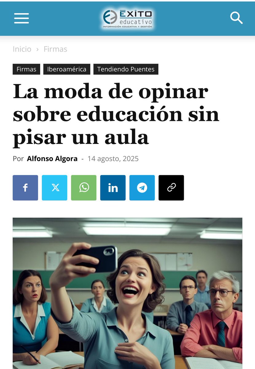 algoraalfonso's tweet photo. Comparto - y espero compartáis si os gusta - mi nuevo artículo para @Exito_Educativo , donde expongo la proliferación de gurús en la educación https://t.co/UBavBgZjN9