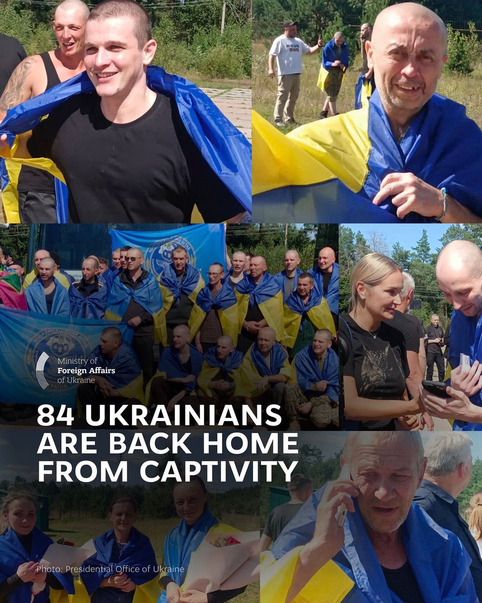 🇺🇦 Home. Ukraine has returned 84 Ukrainians from Russian captivity – the majority in this group urgently need medical support and rehabilitation. Among them are Mariupol defenders and civilians held by Russia for many years, even since 2014 when it started its war against