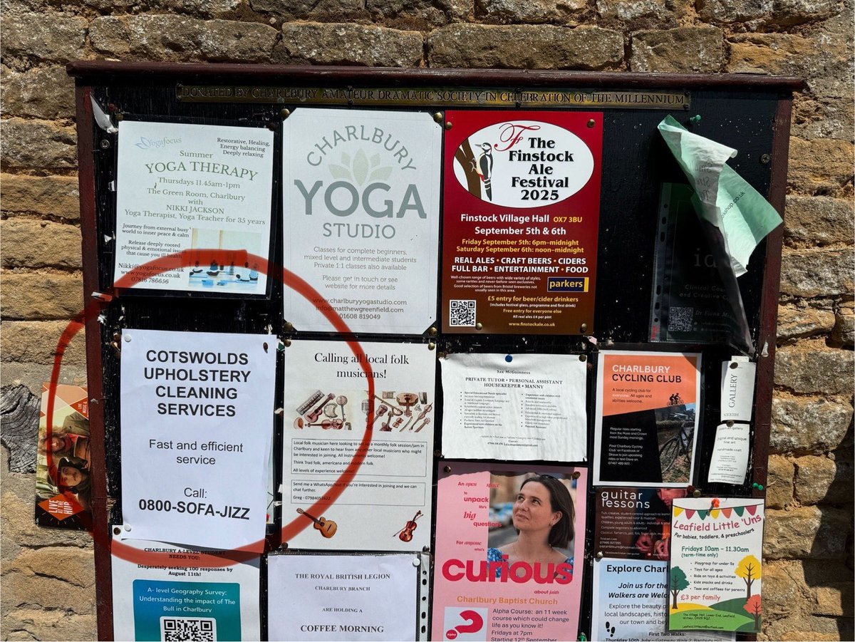 Spotted on the Charlbury notice board after JD Vance left town 💀💀💀💀