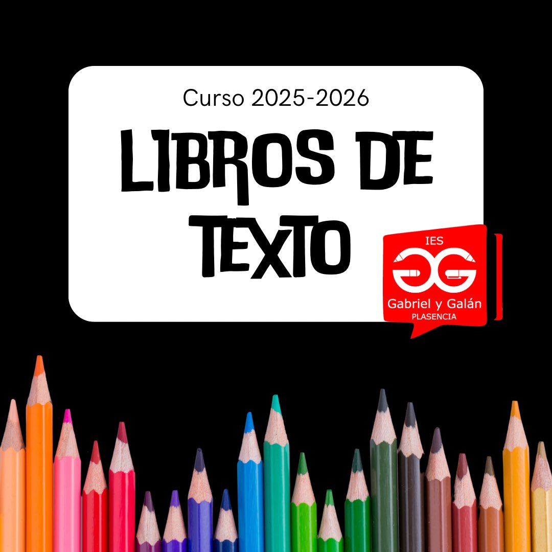 📚Ya están disponibles los Libros de Texto para el curso 2025-2026.
👩🏼‍💻Puedes consultarlos en el siguiente enlace: 

iesgabrielgalanp.educarex.es/images/ies_gab…