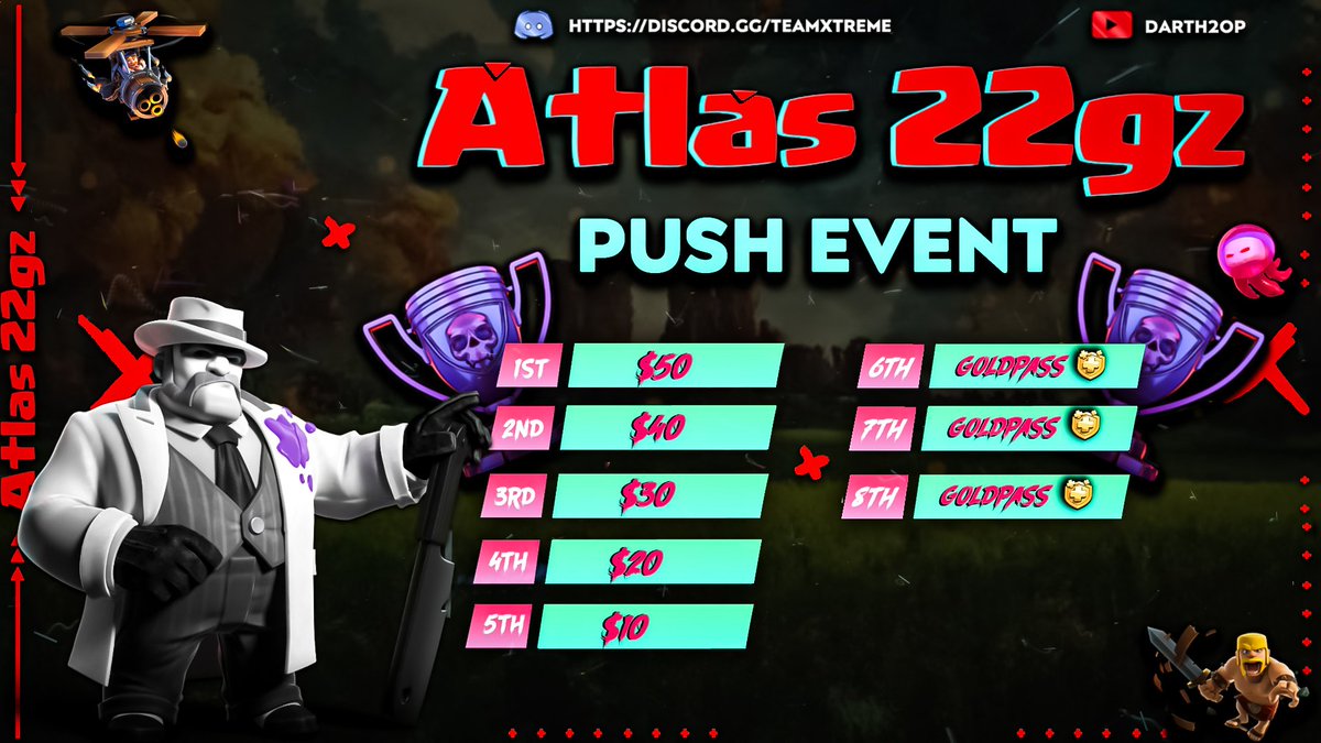 🔥CLAN LAUNCH ANNOUNCEMENT🔥
🌎ATLAS 22Gz  – The Next Big Thing in Clash of Clans!! 

 🙋Why Join Now?
* Be part of the Founding Team
* Early leadership and co-leader opportunities for top performers

 How to Join:
➡discord.gg/teamxtreme
#Clashofclans #XTREME #ATLAS