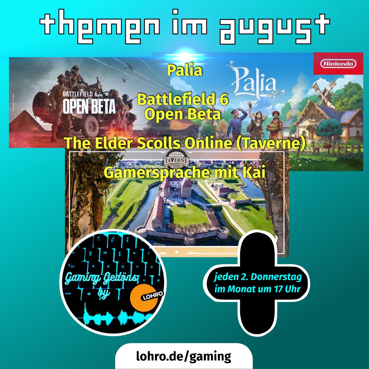 Gleich ab 17 Uhr on air : eine neue Ausgabe GAMING GEDÖNS