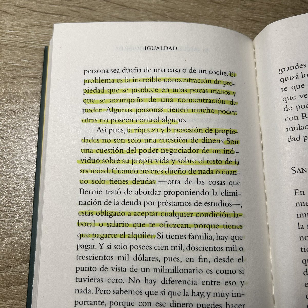 La riqueza y la posesión de propiedades no son nunca solo cuestión de dinero. Se traducen en factores de poder, de capacidad de elegir sobre las vidas (propias y ajenas). 

Piketty, T. y Sandel, M. (2025). Igualdad. ¿Qué es y por qué importa? Debate.