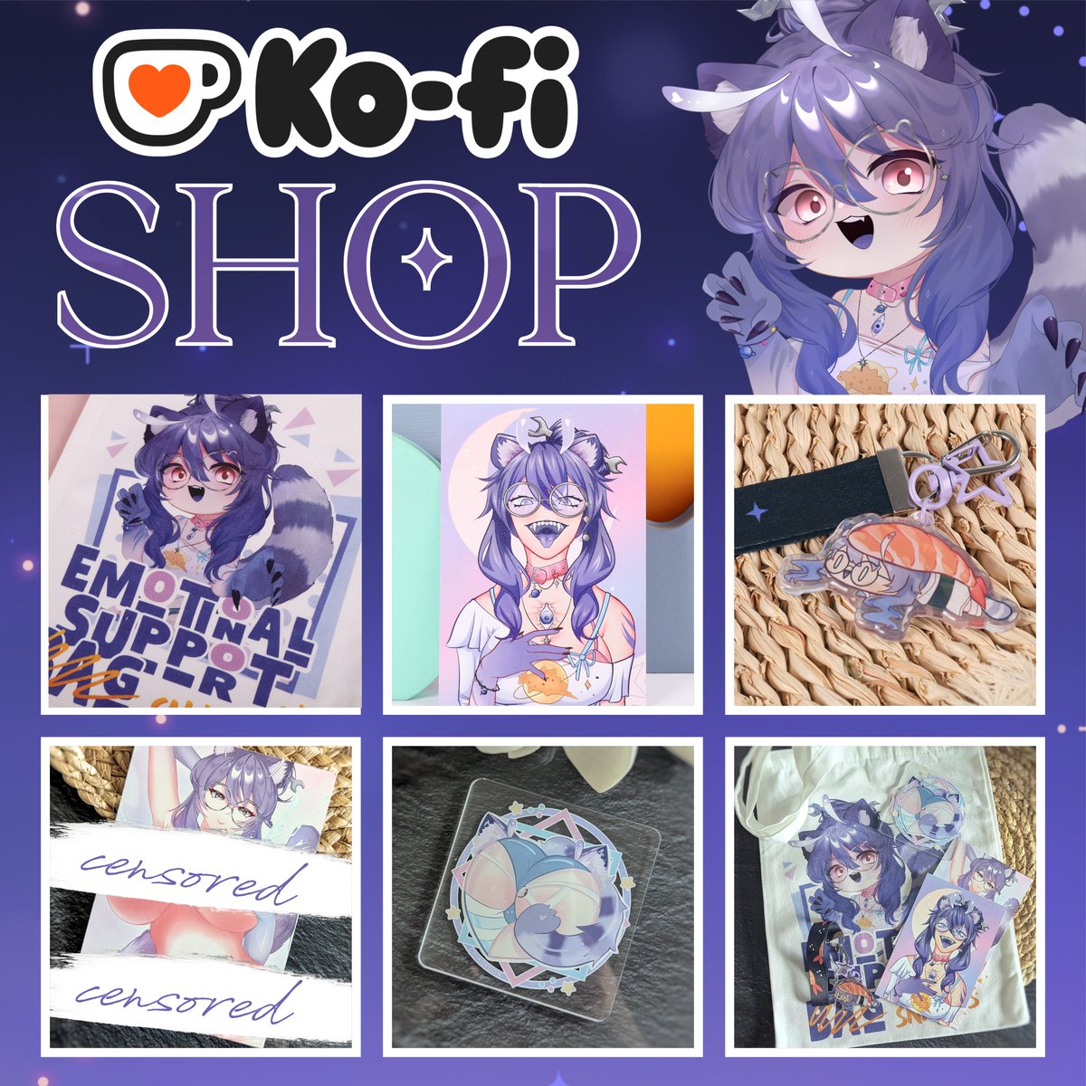 Neues Merch? Jup. Stinky? Offensichtlich.
A hint of rabies and stardust? - MAYBE 

Schau doch mal im vorbei (｡◕‿‿◕｡)
Zu jeder Bestellung gibt's eine Holo Sammelkarte dazu
(wow so shiny much impressive ദ്ദി ˉ͈̀꒳ˉ͈́ )✧)

💜 ko-fi.com/chirokoon/shop💜
#gervtuber