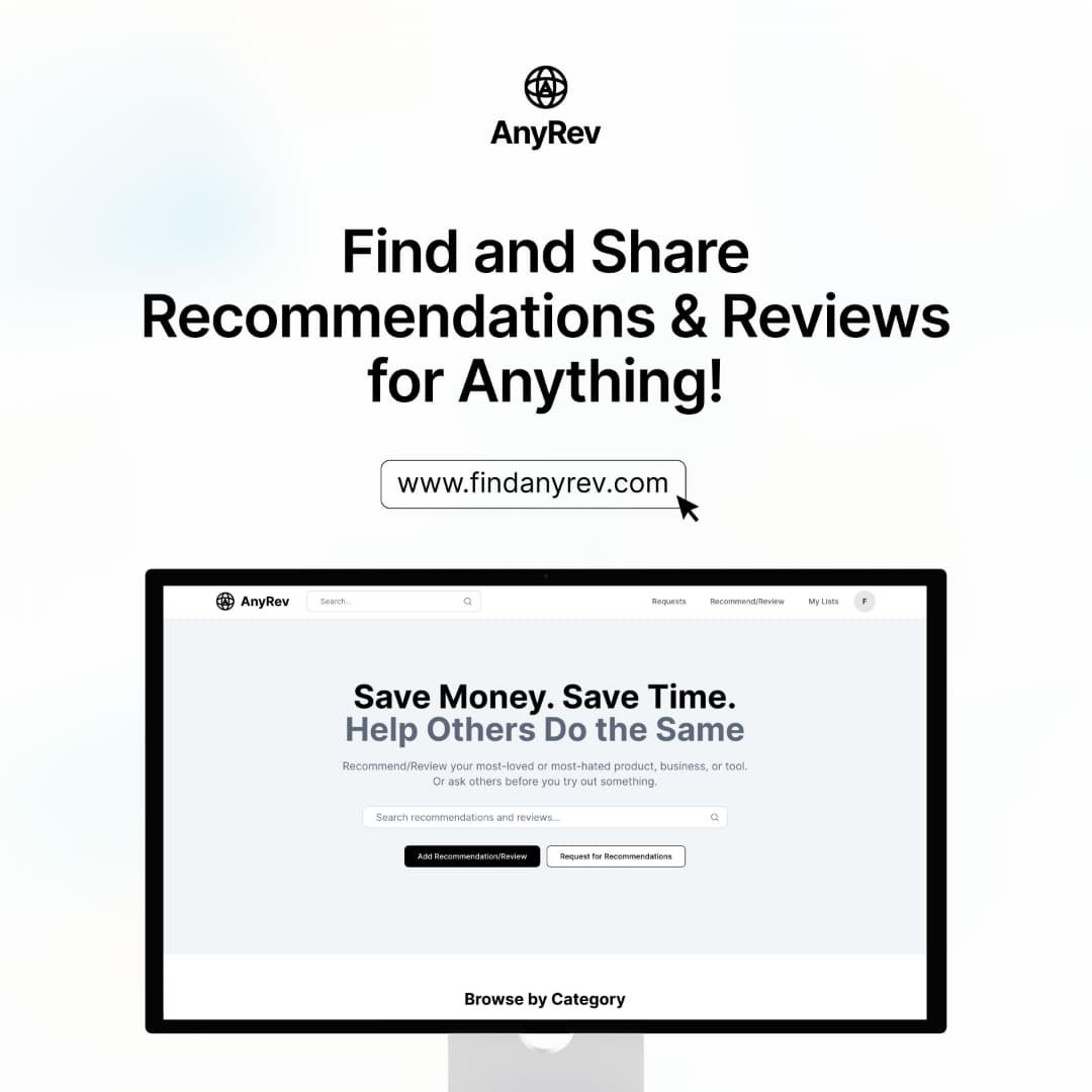AnyRev's tweet photo. Ever felt like you wasted time and money buying something that wasn't eventually worth it?

You're not alone. We've also felt like that and so we want to prevent that from ever happening again. That's why AnyRev was built.

Visit https://t.co/E9O1Han3hO to find, share or... https://t.co/jqBVJ8CitF