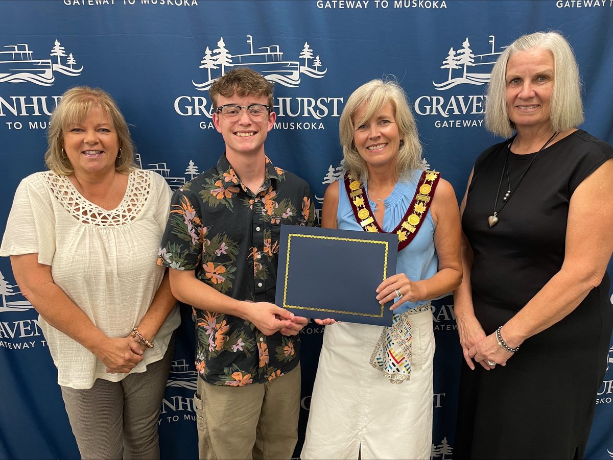 Finn MacDonald is this year's Gravenhurst High School Bursary recipient.
Tuesday night, council congratulated him on receiving the $2,000 bursary. 
MacDonald is attending the University of Ottawa this fall, where he will study political science and philosophy.
Way to go, Finn!