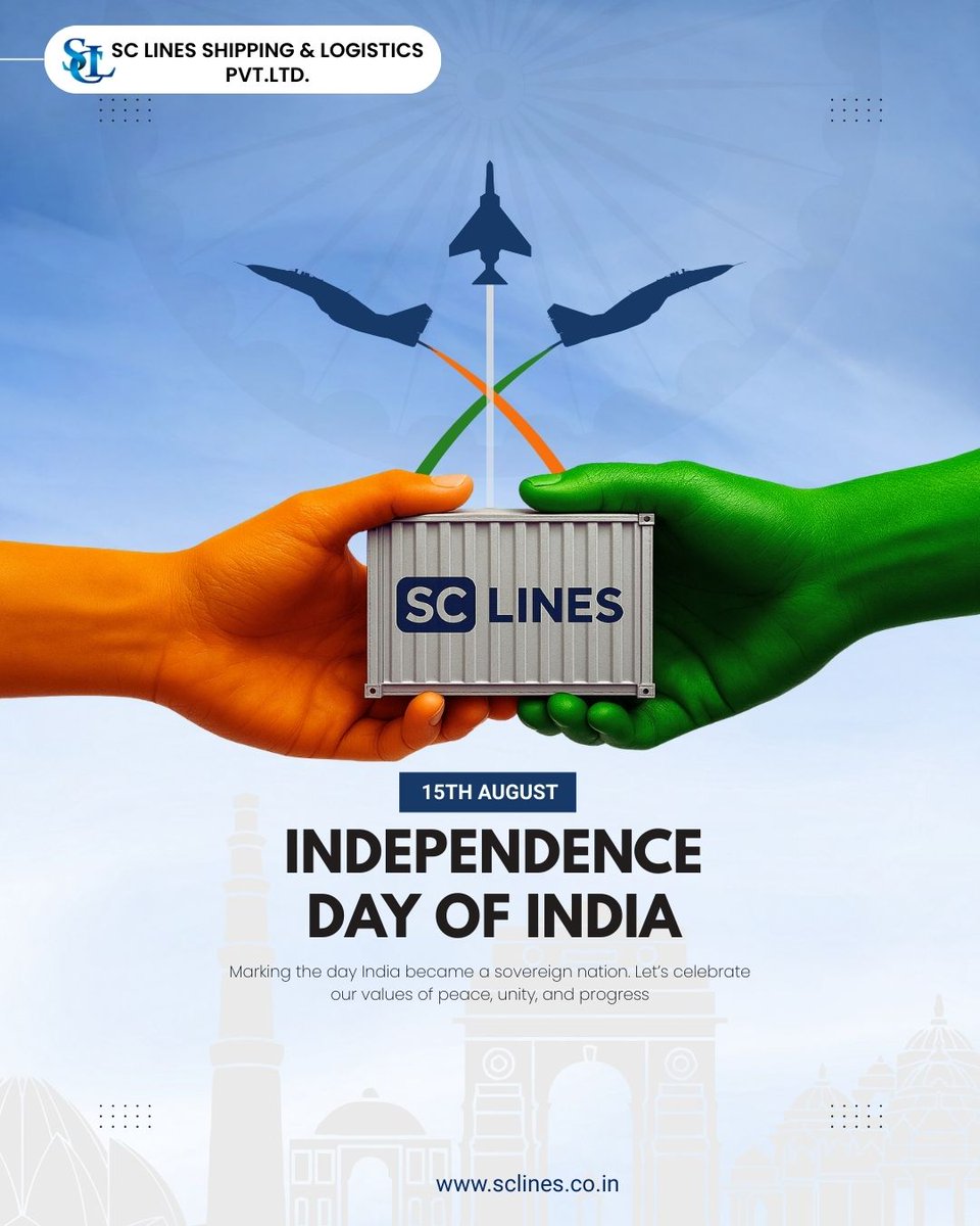 sc_lines's tweet photo. Happy Independence Day 🇮🇳
79 years of freedom have shaped India into a nation of resilience, progress, and global influence. At SC Lines, we are proud to play our part in this journey — connecting Indian trade to the world with reliability, speed, and integrity. 🙌 https://t.co/RstOulUYS9