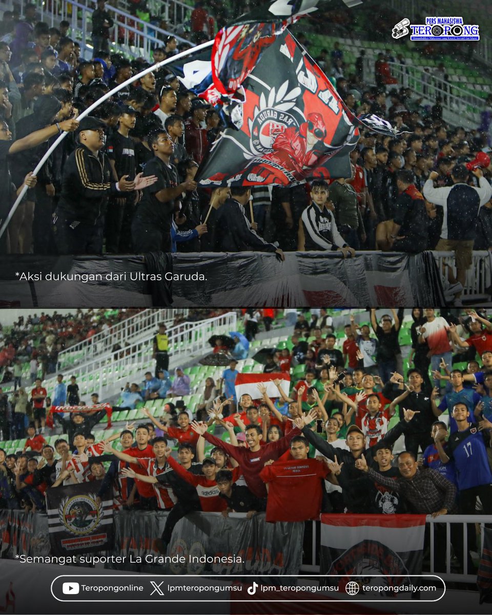 Pada laga sengit Piala Kemerdekaan 2025 di Stadion Utama Sumatera Utara, tim nasional Indonesia berhadapan dengan Tajikistan di bawah guyuran hujan deras, Selasa (12/08/25) —Baca selengkapnya di teropongdaily.com/timnas-indones…