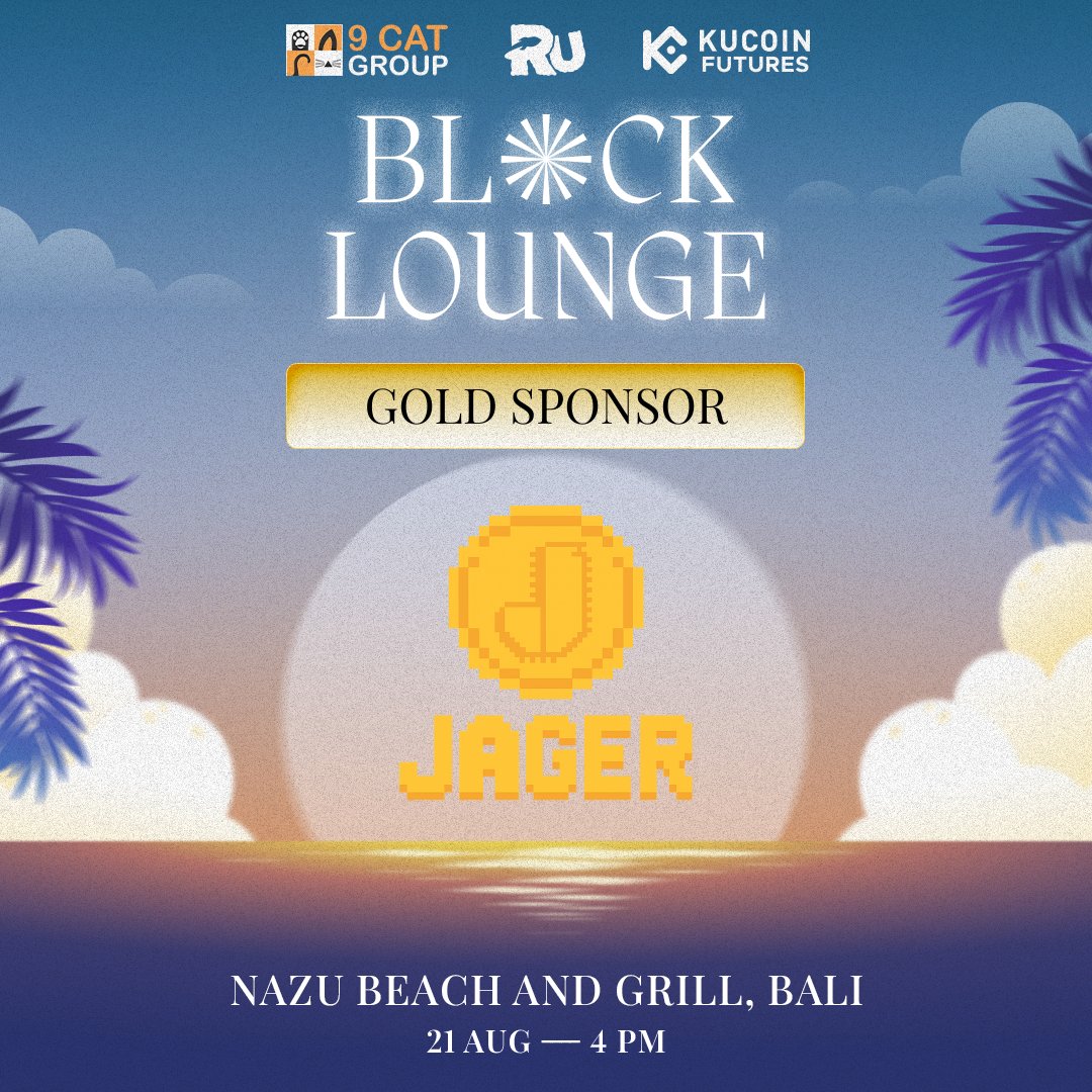 BLOCK:LOUNGE | SEABW 2025 ๐น๐ญ (@block_lounge) on Twitter photo ๐ Welcome Jager! <a href="/jager_BSC/">Jager</a> ๐
Weโre excited to have Jager on board as the Gold Sponsor for BLOCK:LOUNGE Bali! ๐ฅ
๐ BLOCK:LOUNGE Bali โ Aug 21 | 4โ8 PM
๐ Nazu Beach & Grill
๐ฅ Hosted by <a href="/9CATGROUP/">9 CAT GROUP</a> โข <a href="/0xRememberUs/">RememberUS</a> โข @kucoinfutures
Soak in the Bali sunset while connecting ๐ Welcome Jager! <a href="/jager_BSC/">Jager</a> ๐
Weโre excited to have Jager on board as the Gold Sponsor for BLOCK:LOUNGE Bali! ๐ฅ
๐ BLOCK:LOUNGE Bali โ Aug 21 | 4โ8 PM
๐ Nazu Beach & Grill
๐ฅ Hosted by <a href="/9CATGROUP/">9 CAT GROUP</a> โข <a href="/0xRememberUs/">RememberUS</a> โข @kucoinfutures
Soak in the Bali sunset while connecting
