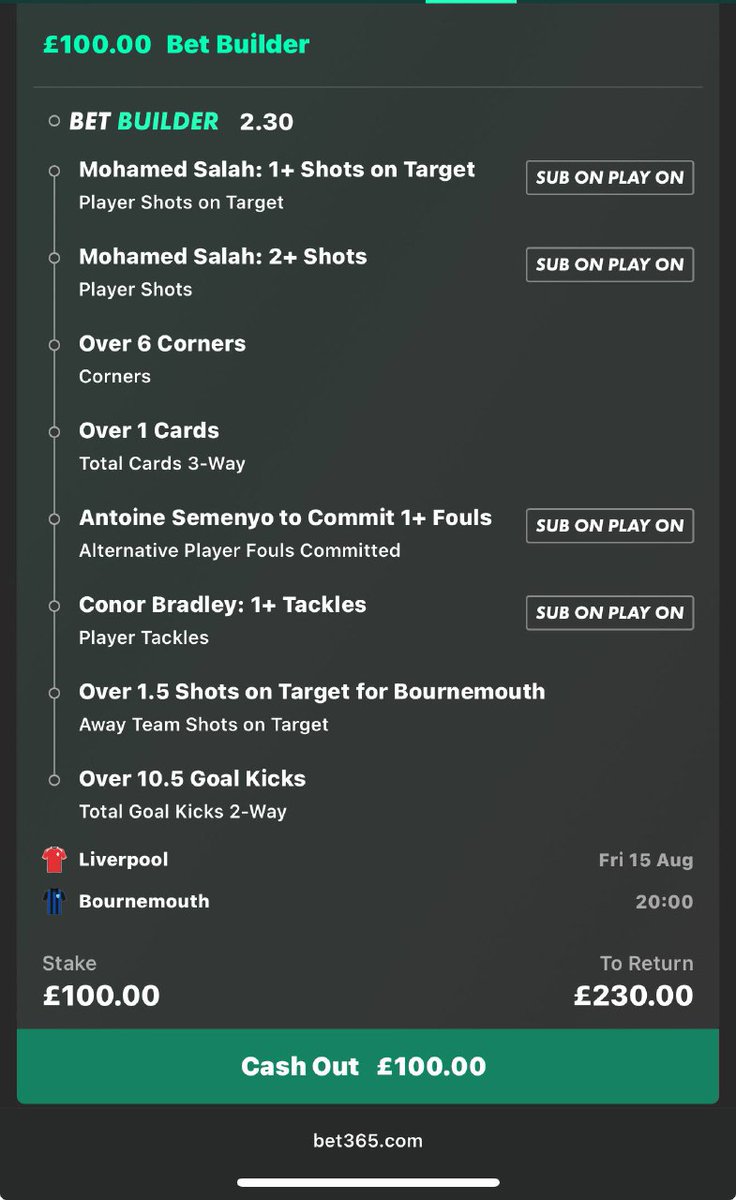 😍  OH YES… Free £200 Cash Giveaway 

If this Liverpool vs Bounermouth bet builder lands, we’ll give away £200 free cash!

👉 £100 to someone who LIKES this tweet.
👉 £100 to someone who RETWEETS this tweet.

Must be following us. Ready? Go!