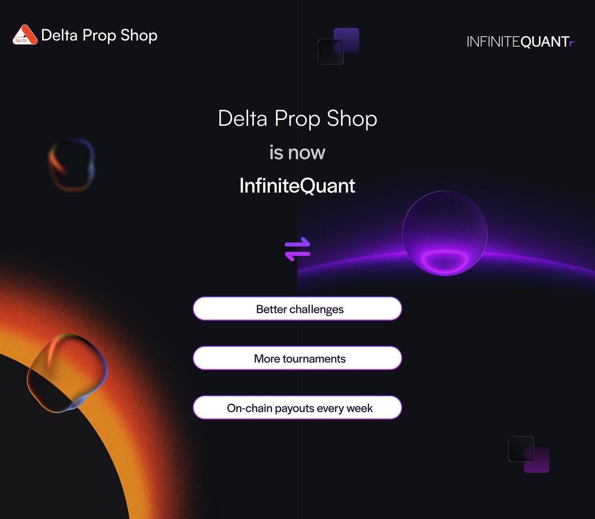 We’re excited to announce that we’ve rebranded to Infinite Quant! 📢

Our mission is the same: To disrupt the proprietary trading industry by empowering traders with the tools and infrastructure they need to compete at the highest level.

To support our mission, we’re expanding