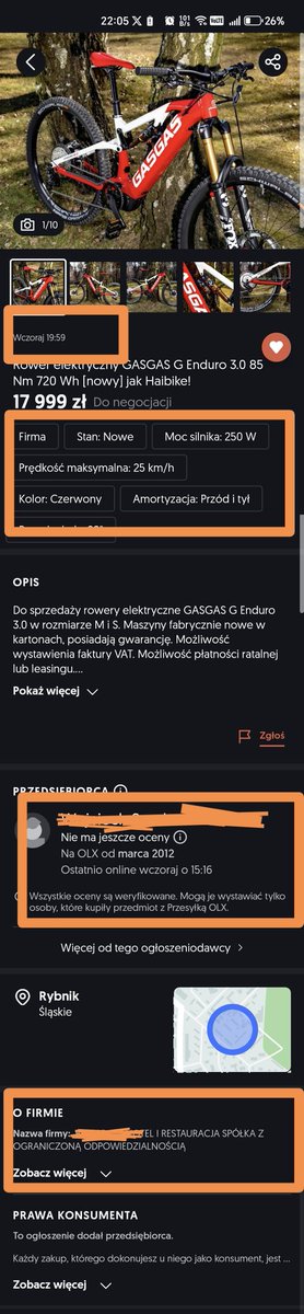 TomaszZwyk's tweet photo. Kochani, zagotowałem się! Pewnie juz macie dosyc tego tematu, gdzie lodziarnie, hotele czy solaria w waszych miejscowościach wyłudziły po 500 tysiecy PLN z KPO? Rozumiem to, mnie tez juz to meczy. Kazdy dzien przynosi nowe rewelacje o przekrętach z KPO. Natomiast ktoś podesłał mi warty sprawdzenia case, który jest wyjątkowo bezczelny i nie pozostane wobec niego obojętny. Tym razem prywaciarz z Rybnika. Wlasciciel domu weselnego wziął pół miliona złotych z KPO na wypożyczalnie rowerów elektrycznych xD. Nawet nie odczekał ze sprzedażą towaru, na który wziął pieniądze z KPO. Postanowił od razu opchnąć je, tak od kopa na olx. Wiadomka, po co mu rowerki jak można mieć od razu prawdziwy kapitał. Sami zobaczcie zdjęcia. Co ciekawe od 2020 roku dostał już sumarycznie ponad 2 000 000 zł pomocy publicznej czyli nas wszystkich. Szanowna Pani @Kpelczynska Jesli TA dotacja nie zostanie zwrocona, pojde i pójdziemy z tym dalej do organów UE. Nie podaruje szubrawcom biorącym dotacje z UE na moje plecy. Dosc okradania mnie, Was, moich i waszych dzieci. #AferaKPO @Janusz_Ch_