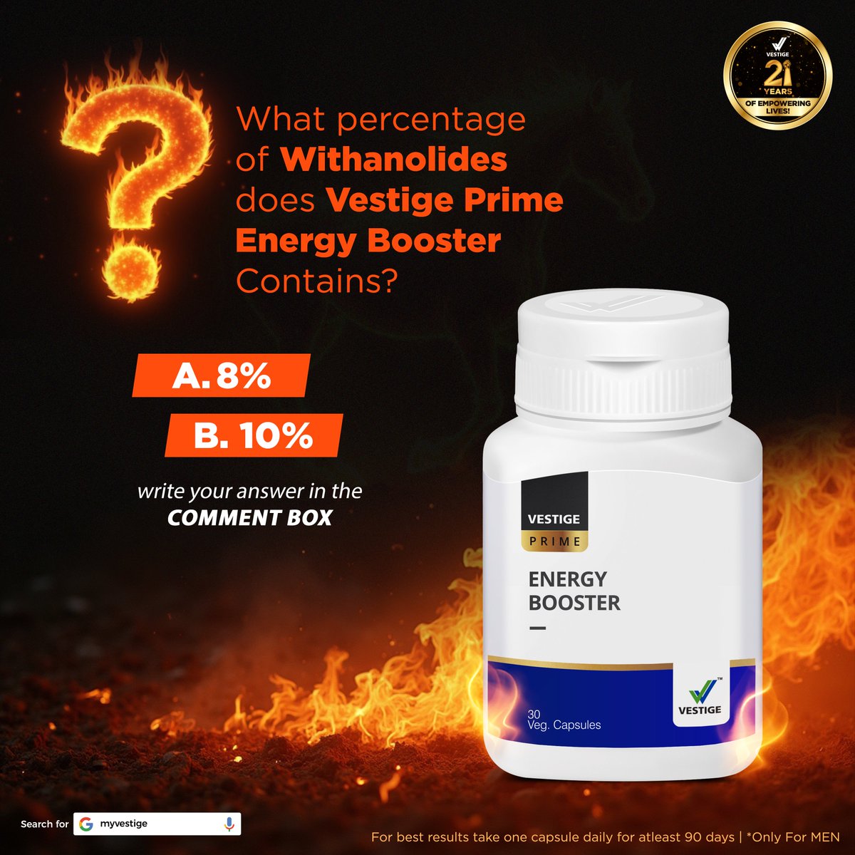 vestigemkt's tweet image. Let's see how much you know about Vestige Prime Energy Booster.

Write your answers below!

#VestigePrime #EnergyBooster #StayEnergized #WellnessWithVestige #BoostYourDay #PrimeEnergy