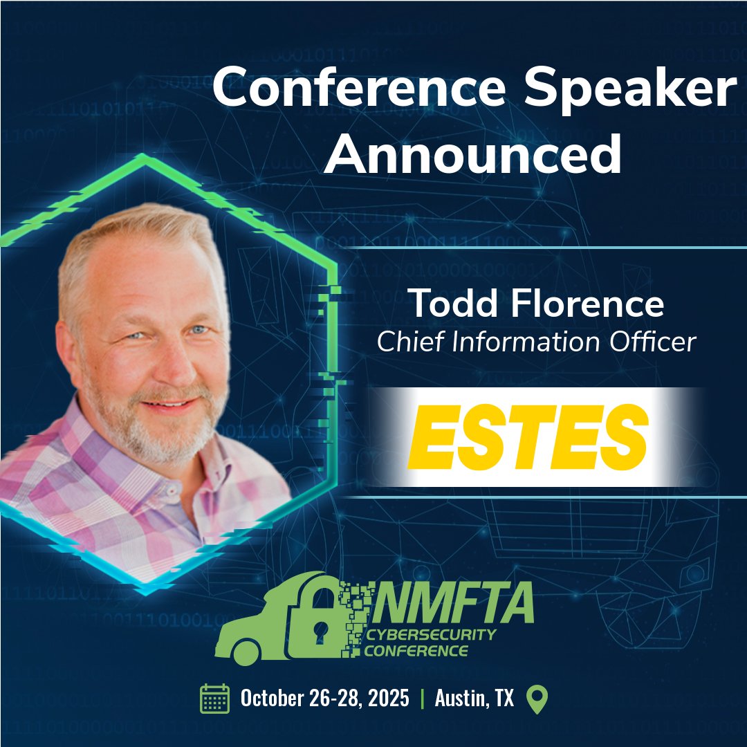 National Motor Freight Traffic Association (@nmfta) on Twitter photo 🚨Conference Speaker Announced🚨
At #NMFTACyber, Todd Florence from Estes Express (<a href="/estesexpress/">estesexpress</a>) will take the stage for the Executive Fireside: State of the Industry—a conversation on where the #trucking and #cybersecurity.
🔗Register Now: bit.ly/4lj45fc 🚨Conference Speaker Announced🚨
At #NMFTACyber, Todd Florence from Estes Express (<a href="/estesexpress/">estesexpress</a>) will take the stage for the Executive Fireside: State of the Industry—a conversation on where the #trucking and #cybersecurity.
🔗Register Now: bit.ly/4lj45fc