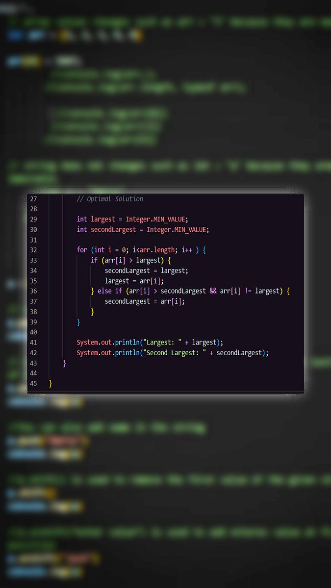 saksham2190's tweet image. Day 1 of #100DaysOfCode
Starting my DSA journey with Arrays . Learned about dynamic arrays today. Here's my first solution to find the SECOND LARGEST ELEMENT and also added both better and optimal solutions (@striver_79's A2Z ques)
#DSA #array #java #StriversA2ZDSA