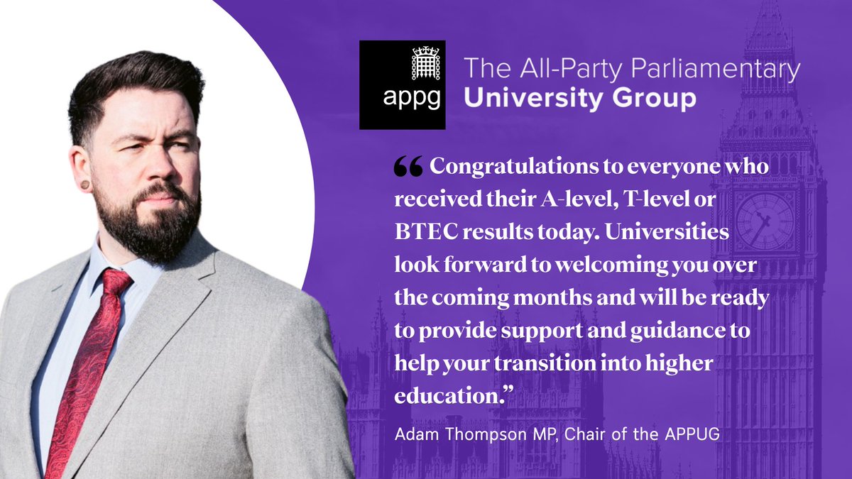 University APPG (@universityappg) on Twitter photo Congratulations to everyone who received their results today, on behalf of <a href="/universityappg/">University APPG</a> and our chair <a href="/adamthompson111/">Adam Thompson MP</a>! ๐๐
For those who missed out - there are some fantastic opportunities through clearing. Many paths lead to success, each full of possibilities! Congratulations to everyone who received their results today, on behalf of <a href="/universityappg/">University APPG</a> and our chair <a href="/adamthompson111/">Adam Thompson MP</a>! ๐๐
For those who missed out - there are some fantastic opportunities through clearing. Many paths lead to success, each full of possibilities!