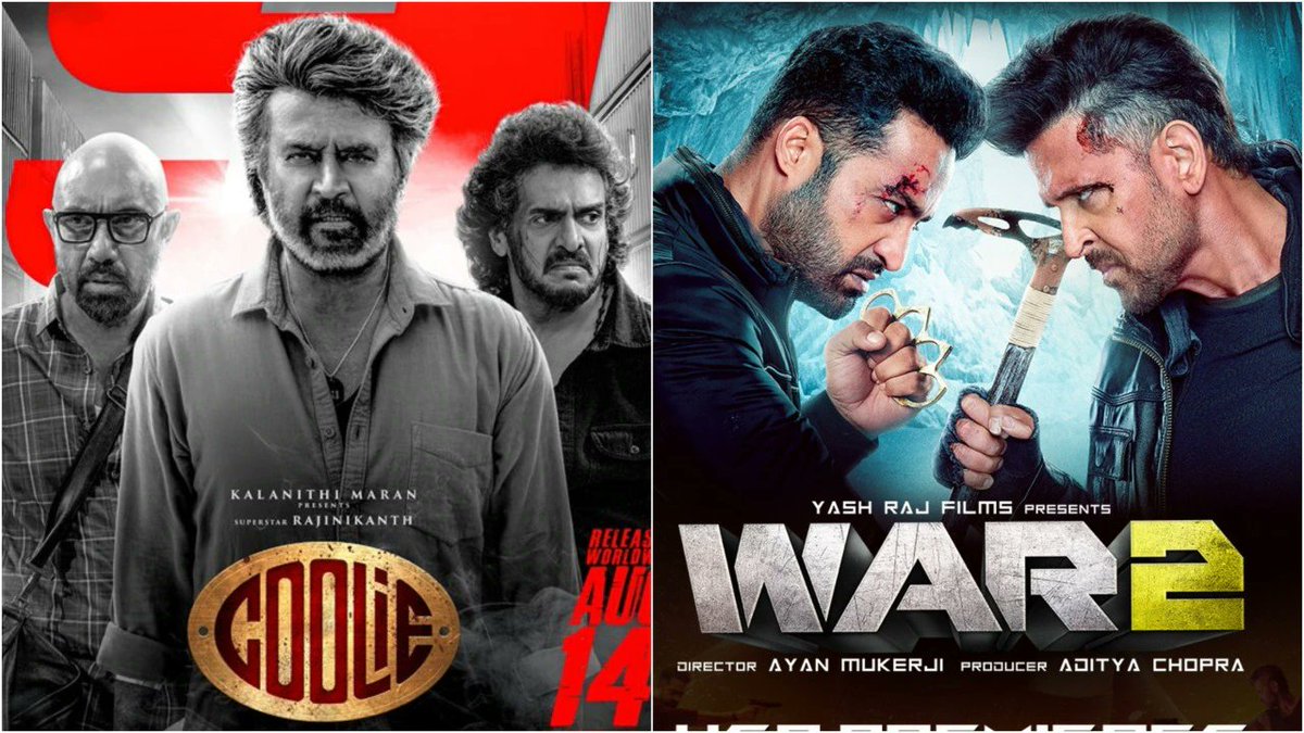 Socialpost_VTS's tweet photo. Which movie did you like the most?
1️⃣ WAR
2️⃣ COOLIE
#war2 #coolie #movies #rajinikanth 
#JrNTR  #Socialpostdigitalmedia https://t.co/15xPxjRjOU