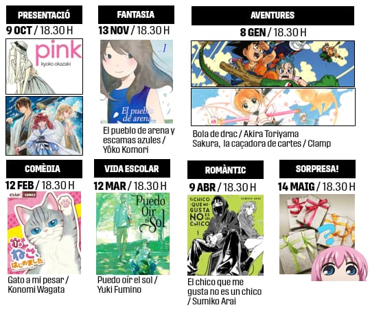 DeirAmeba's tweet photo. El próximo 9 de septiembre, se abren las inscripciones para el club de lectura manga juvenil de la Biblioteca Nou Barris - Aurora Díaz Plaja. Os dejo por aquí el calendario de lecturas de 2025/26 ❤️❤️❤️ https://t.co/VyBhMfJnp3